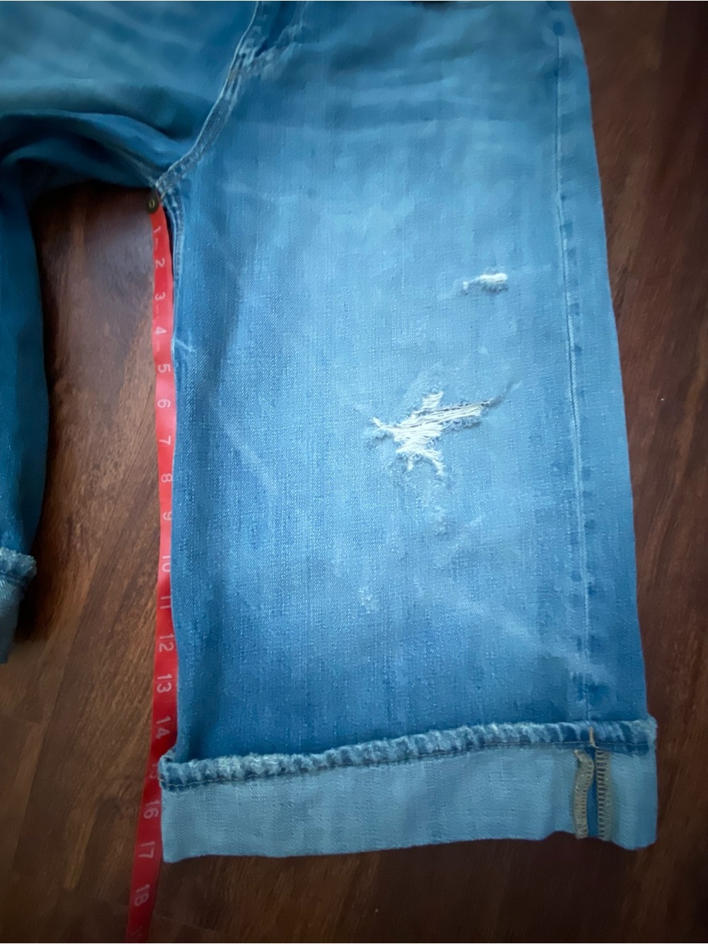 ZARA TRF MID RISE RIPPED DENIM JORTS - Picture 12 of 13